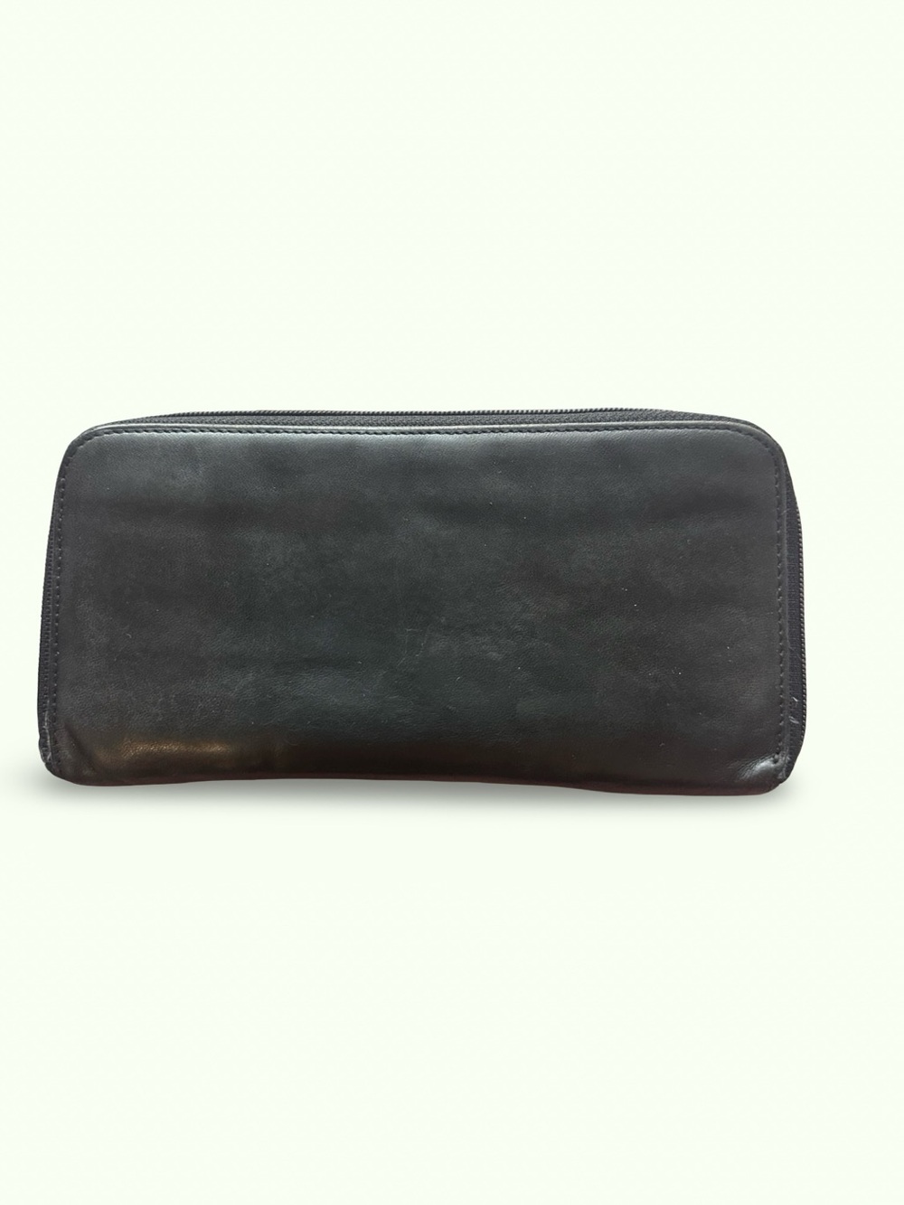 🧡Polo Ralph Lauren Black Smooth Leather Zip-Around Long Wallet (Zipper Needs Rep